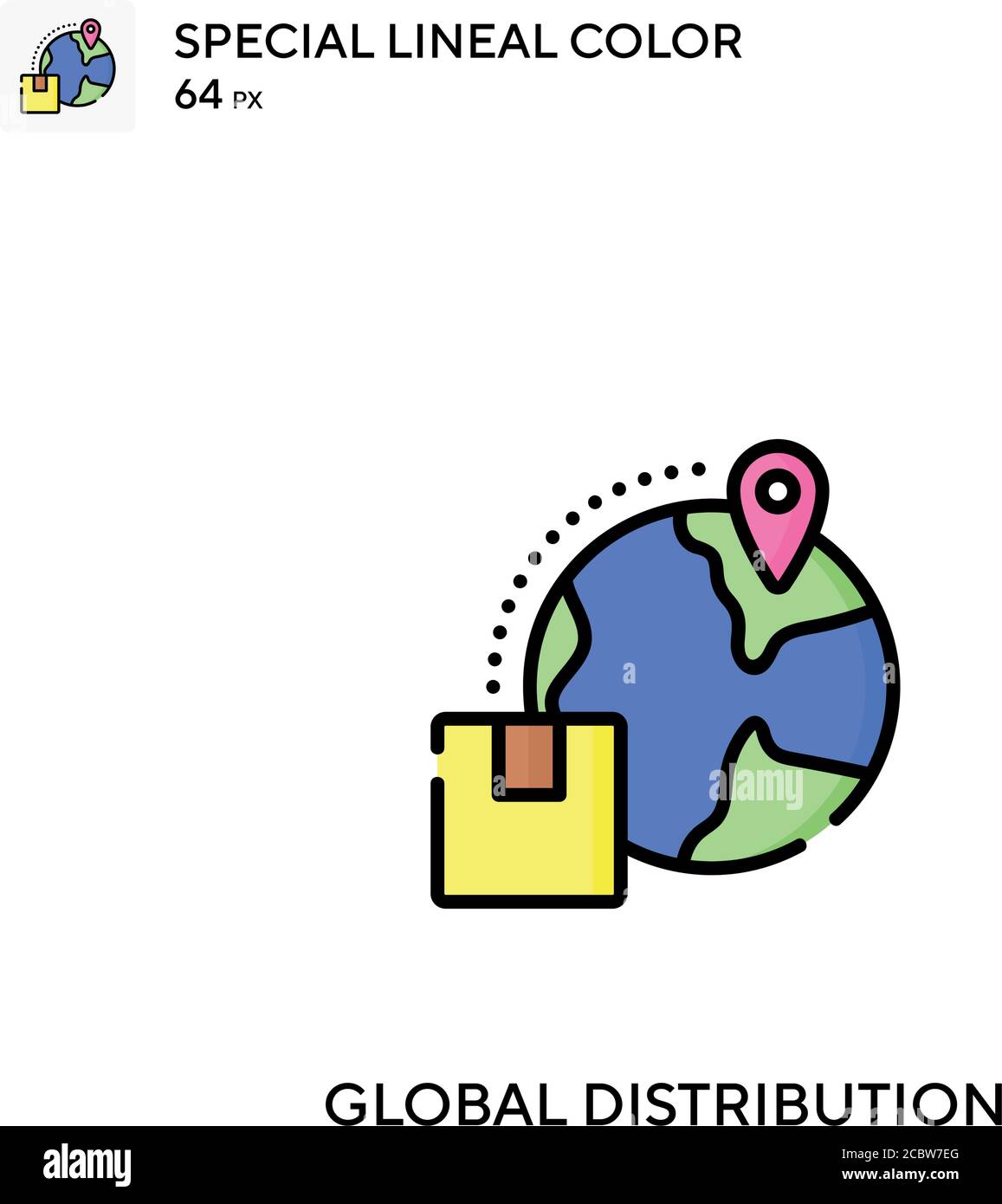 Global distribution Special lineal color vector icon. Global