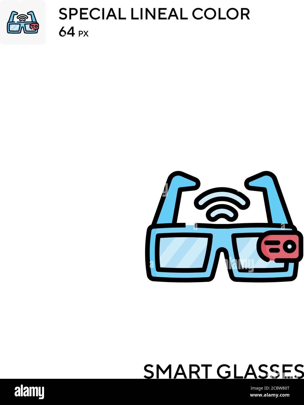 Smart glasses Special lineal color vector icon. Smart glasses icons for ...