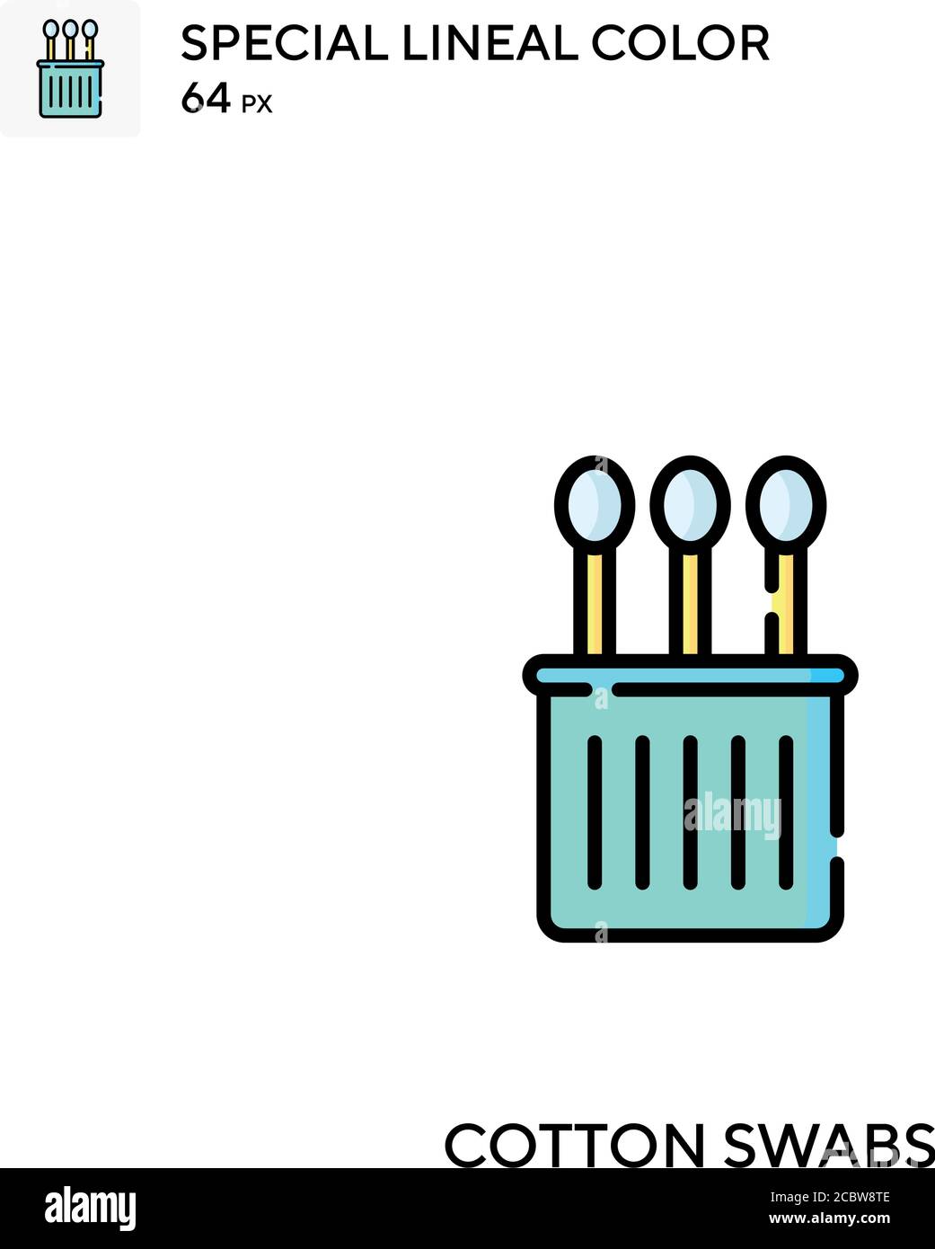 Cotton swabs Special lineal color vector icon. Cotton swabs icons for ...