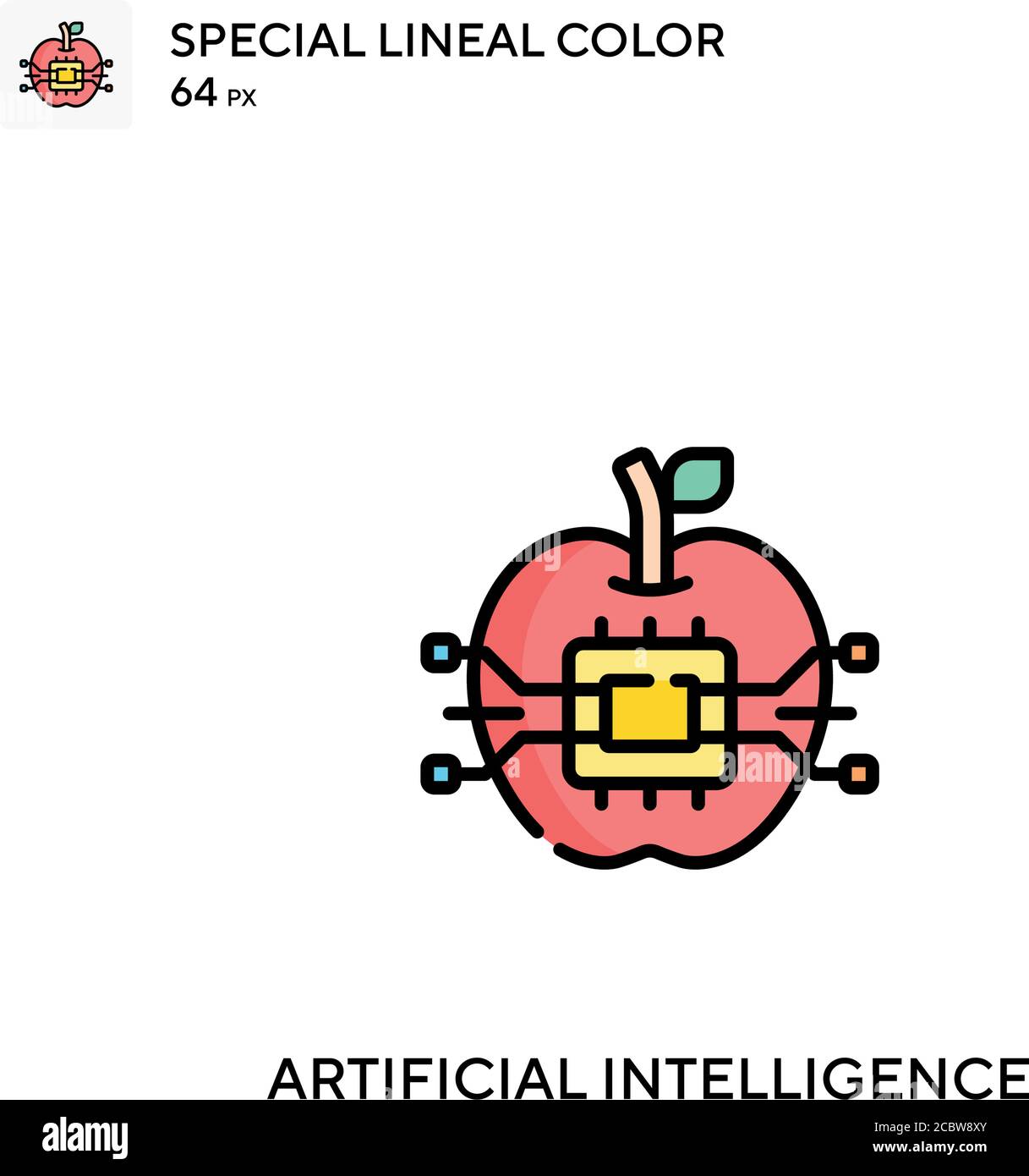 Artificial intelligence Special lineal color vector icon. Artificial ...