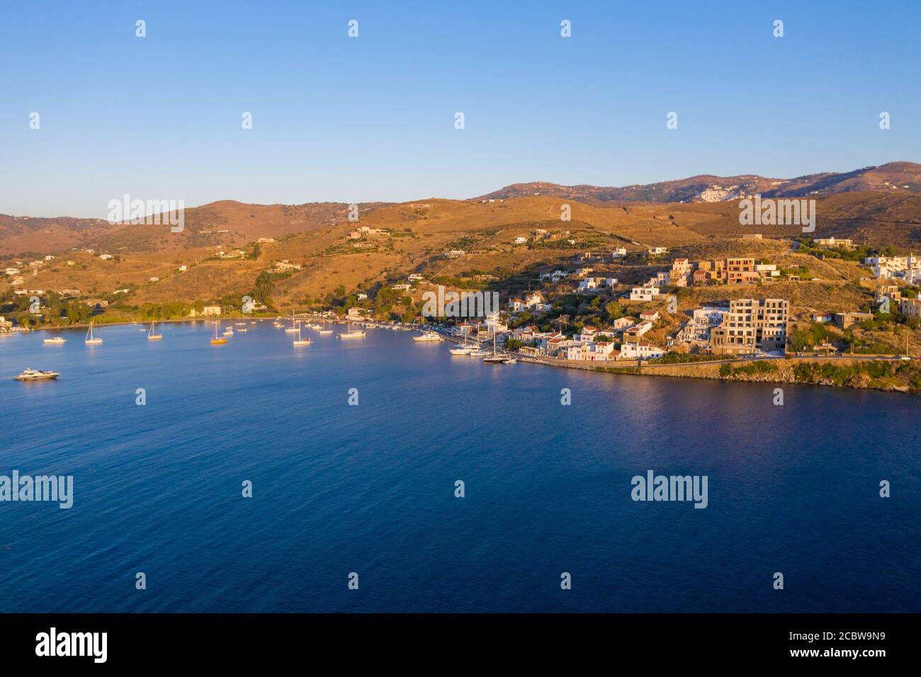 Mediterranean sea. Beautiful sunset and a lighthouse at Kea island, Greece.  Stock Photo by rawf8