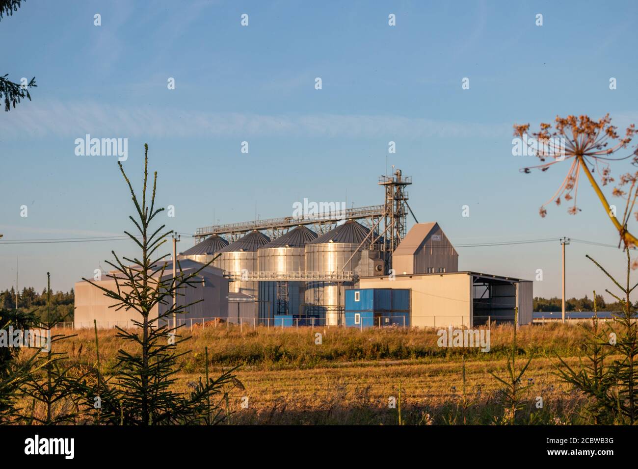 Dairy factory in the middle of the field in the area of Volokolamsk Stock Photo