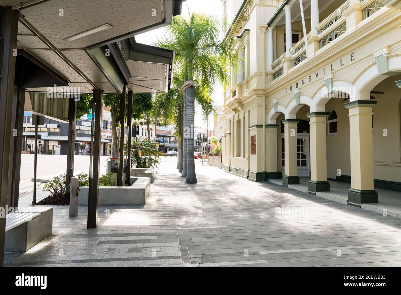 Flinders Street, Townsville, North Queensland, with the old post office which is now Townsville Brewing Co. Stock Photo