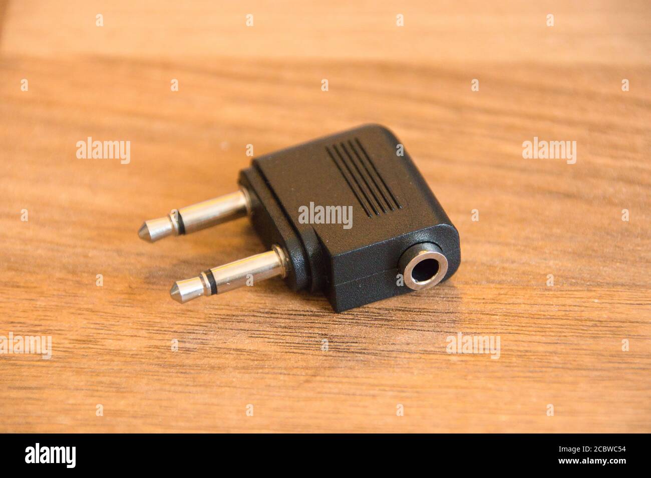 A Dual 3.5 mm Male Airline Headphone TS connector for Airplanes