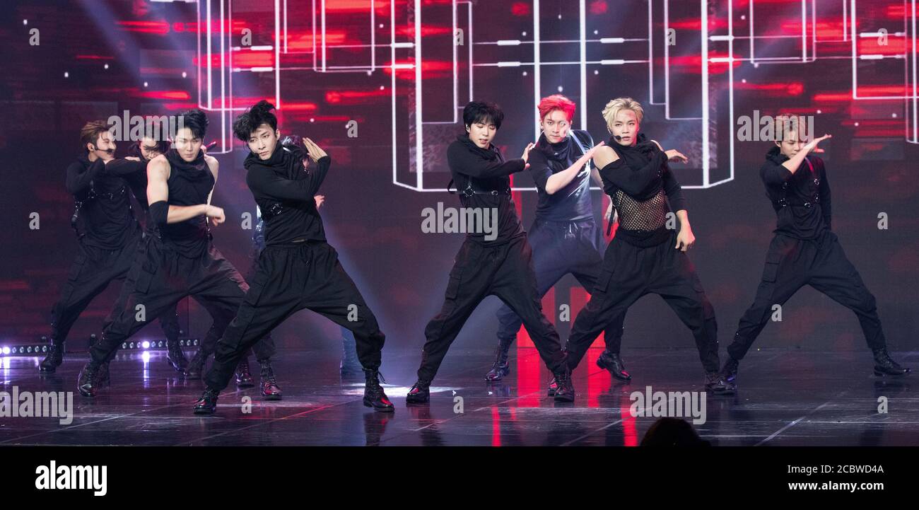 Goyang, South Korea. 12th Aug, 2020. South Korean boys band Great Guys, performs on the stage during a MBC K-Pop music chart program 'Show Champion' MBC Dream Center in