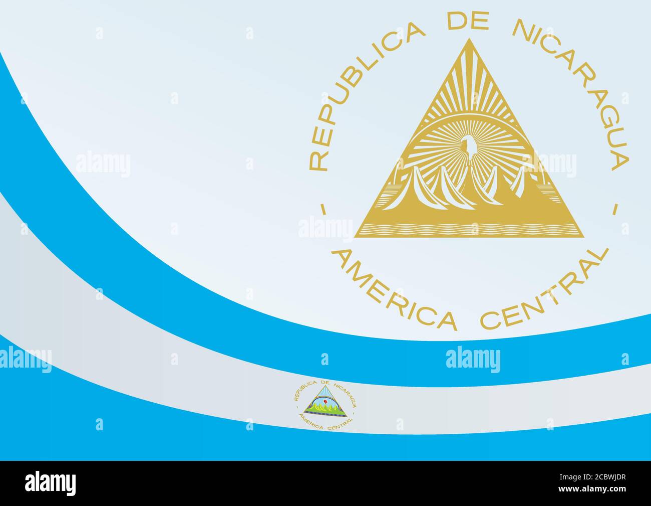 Flag of Nicaragua, template for the award, an official document with ...
