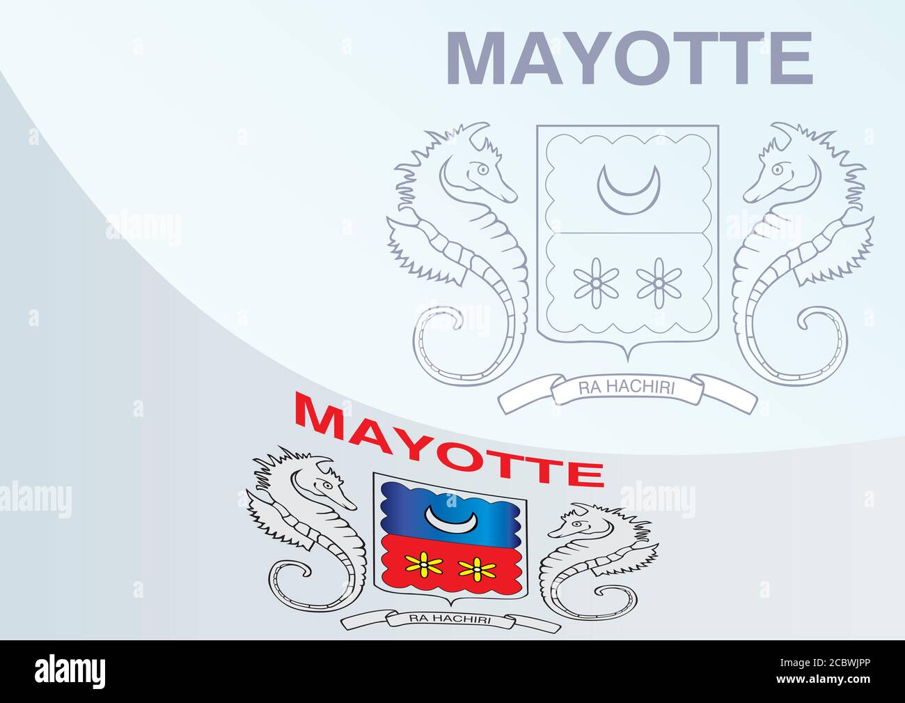 Flag and coat of arms of Mayotte, template for the award, an