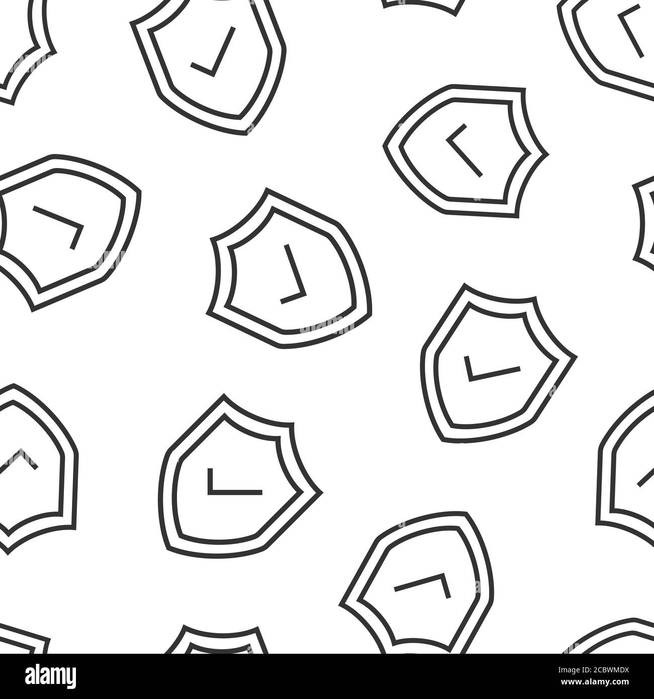 Shield with check mark icon in flat style. Protect vector illustration ...