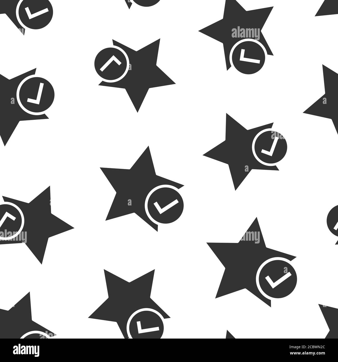 Check mark with star icon in flat style. Add to favorite vector ...