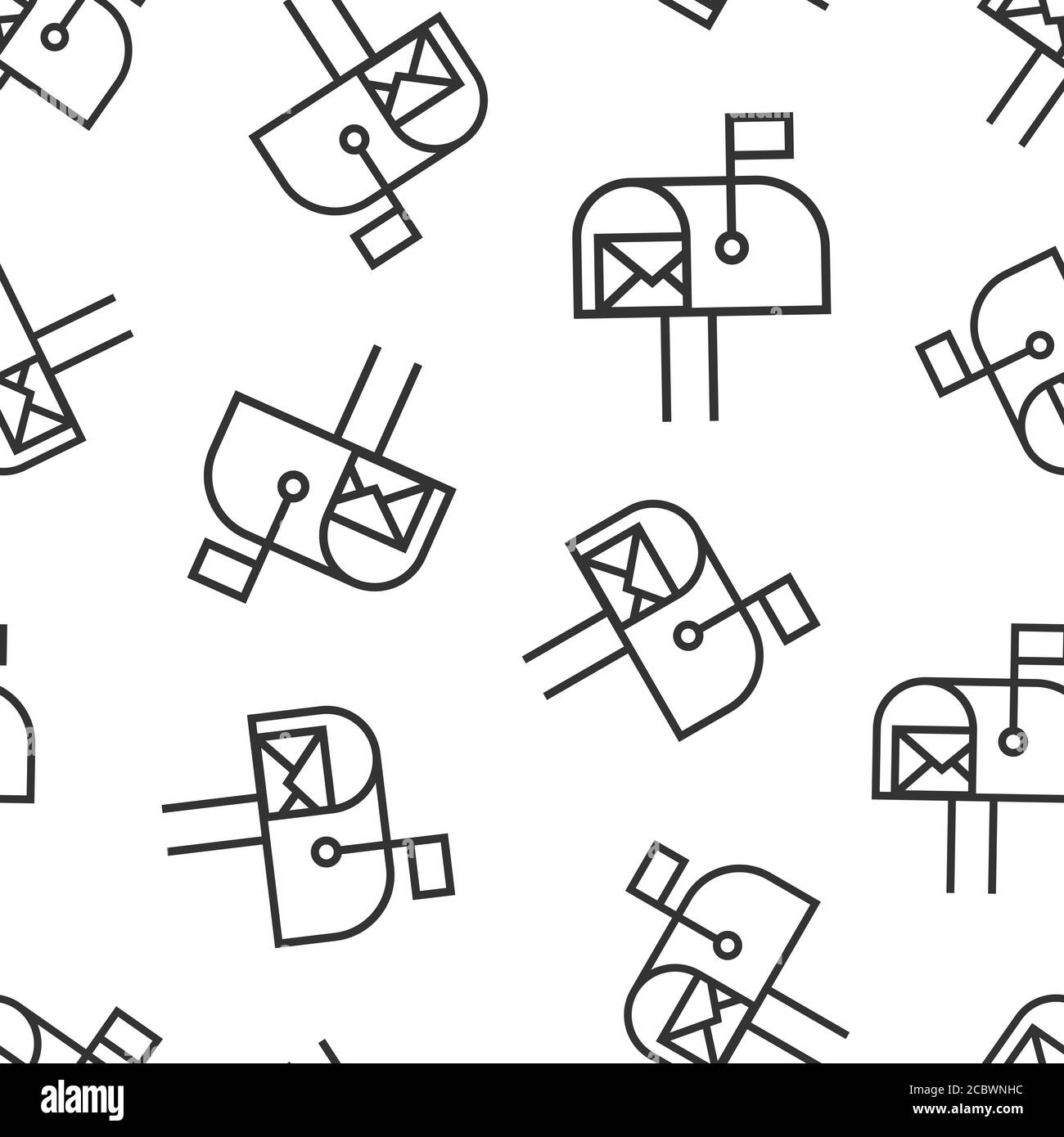 Mailbox icon in flat style. Postbox vector illustration on white ...