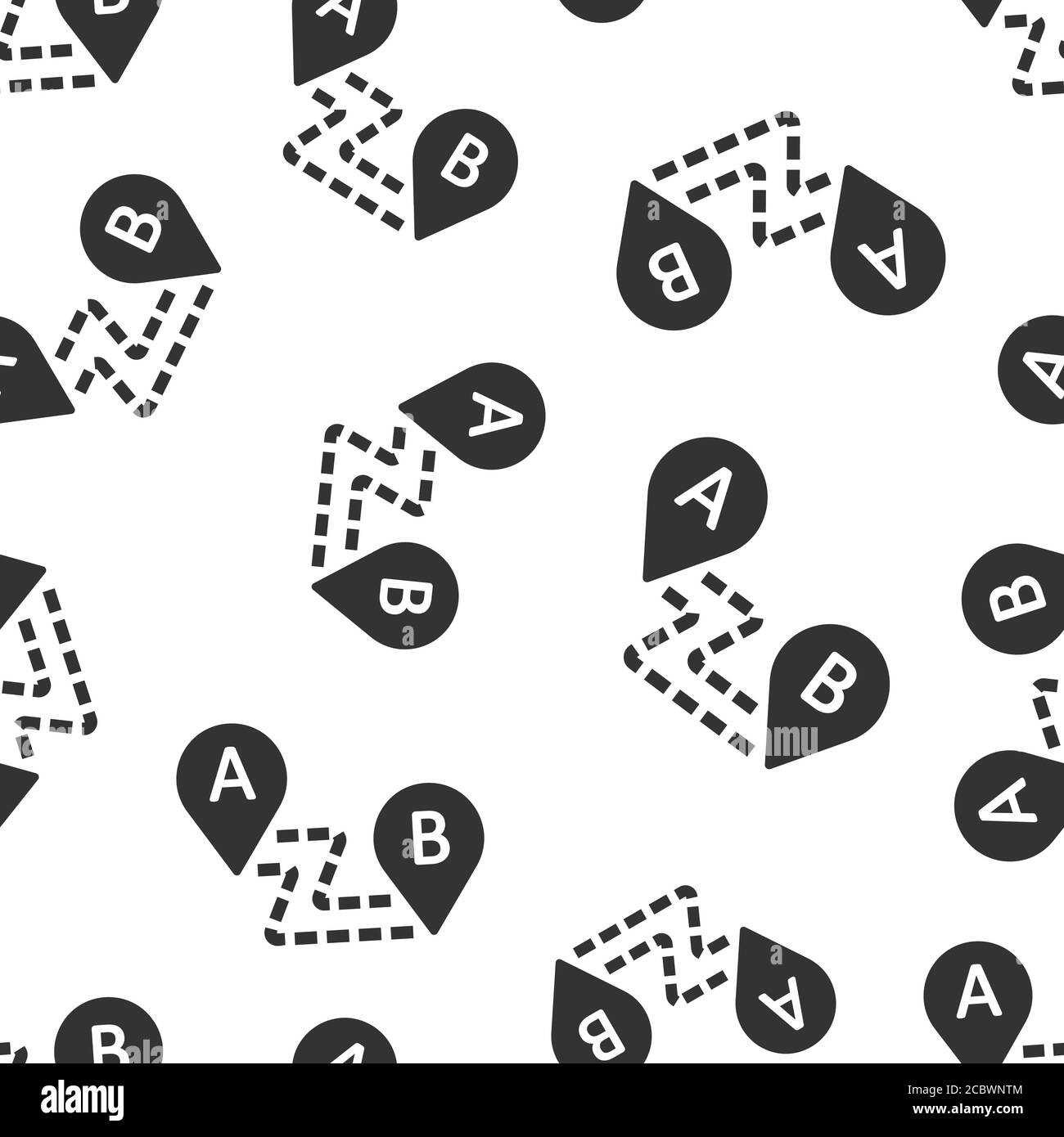 Map pin icon in flat style. gps navigation vector illustration on white isolated background. Locate position seamless pattern business concept. Stock Vector