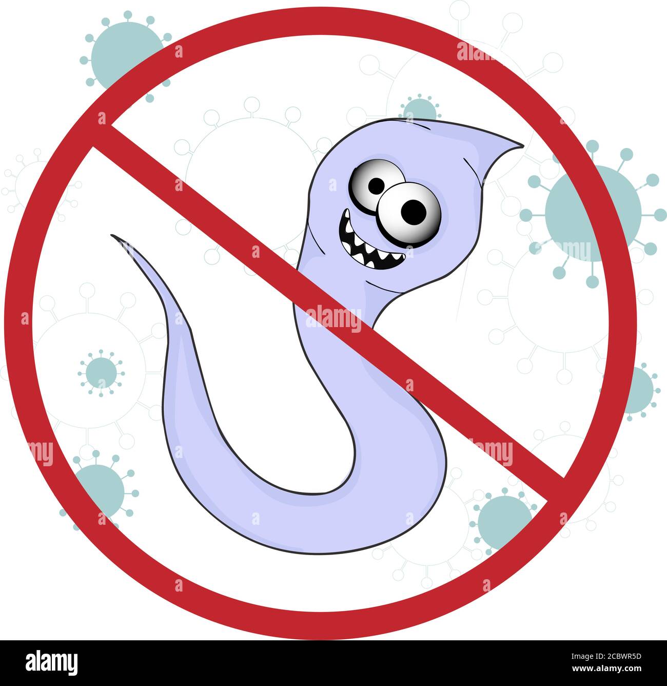 helminths, roundworms. intestinal parasites. warning sign parasitism , vector illustration. The concept of parasites in humans and humans. Stock Vector