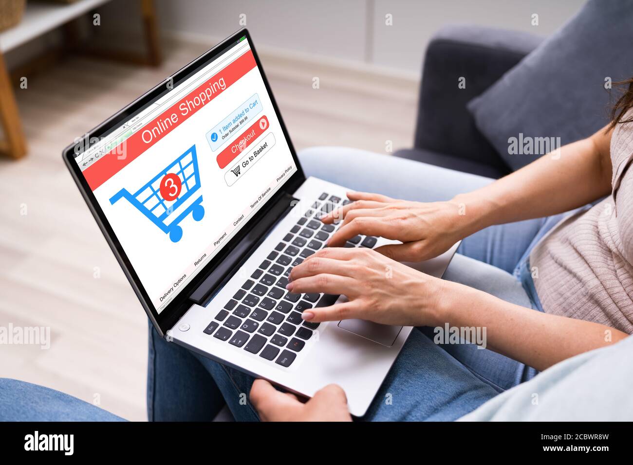 Couple Family Shopping Online In Ecommerce Shop Stock Photo