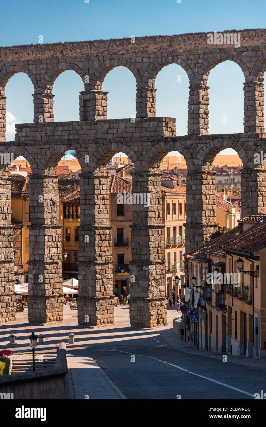 Roman aqueduct in Segovia Spain Stock Photo - Alamy
