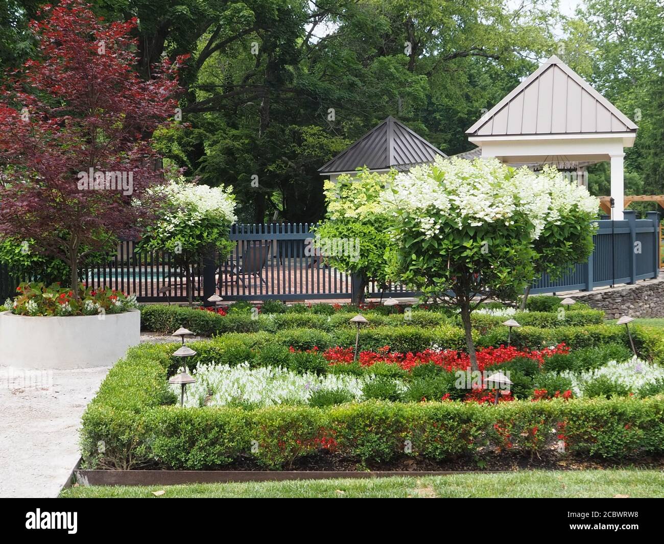 This garden was designed by a landscape specialist. Stock Photo