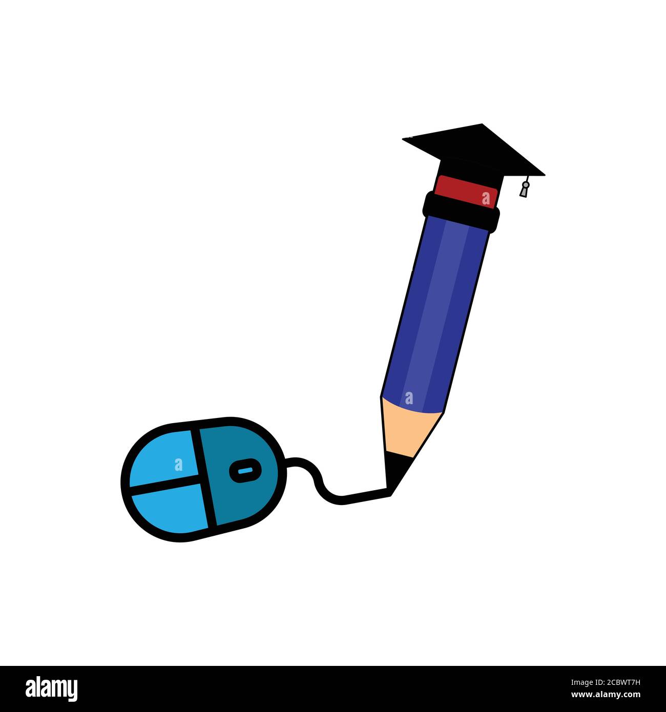 Online learning flat icon. Design template vector Stock Vector