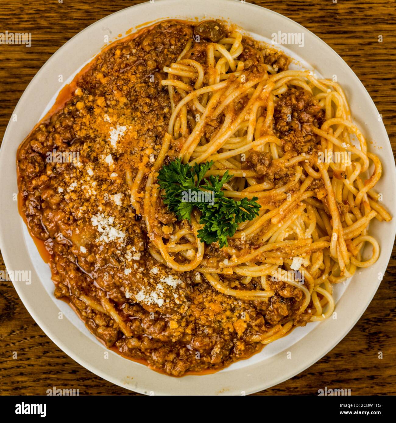 Traditional Italian Spaghetti Bolognese Meal With No People Stock Photo