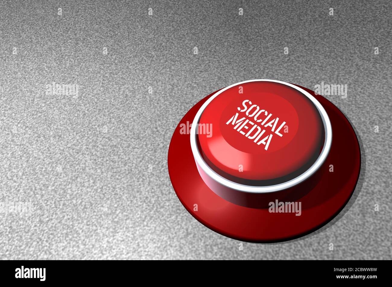switch with caption Social Media, social network communication concept Stock Photo
