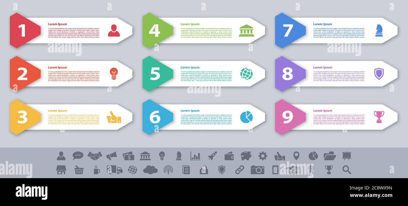 infographic design business concept with 9 steps... Infographic design business concept vector illustration with 9 steps or ...