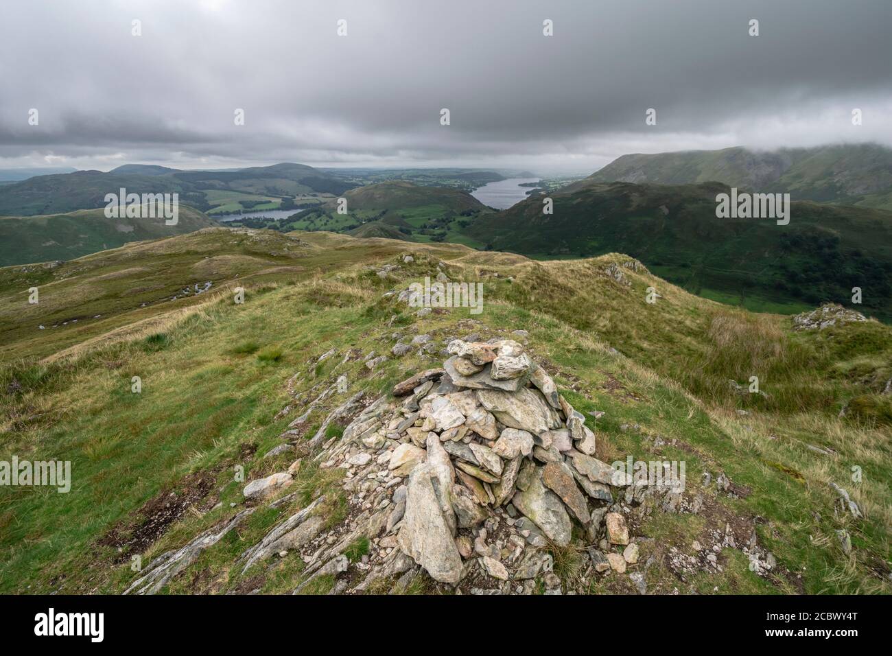 The view of Ullswater from Beda Fell in the Lake District, Cumbria Stock Photo