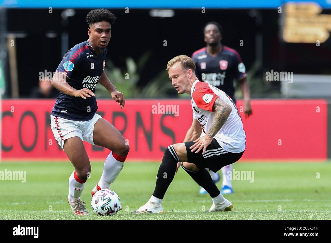 Rotterdam Netherlands August 16 Godfried Roemeratoe Of Fc Twente Mark Diemers Of Feyenoord Seen During The