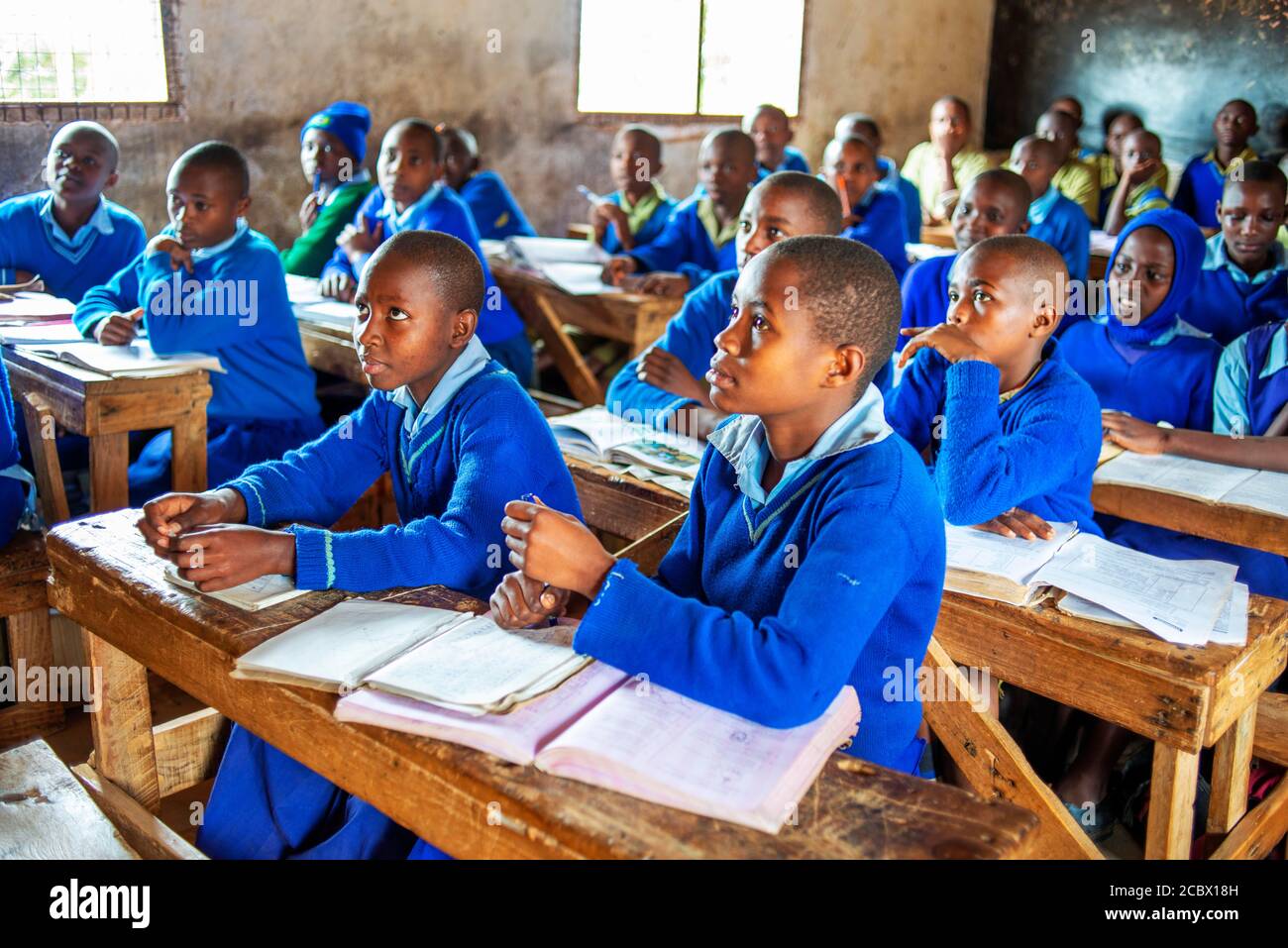 Inside primary and second school in a small village near Kitui city in