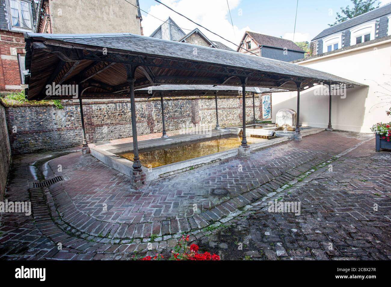 lavoir in Honfleur. Washing station Stock Photo