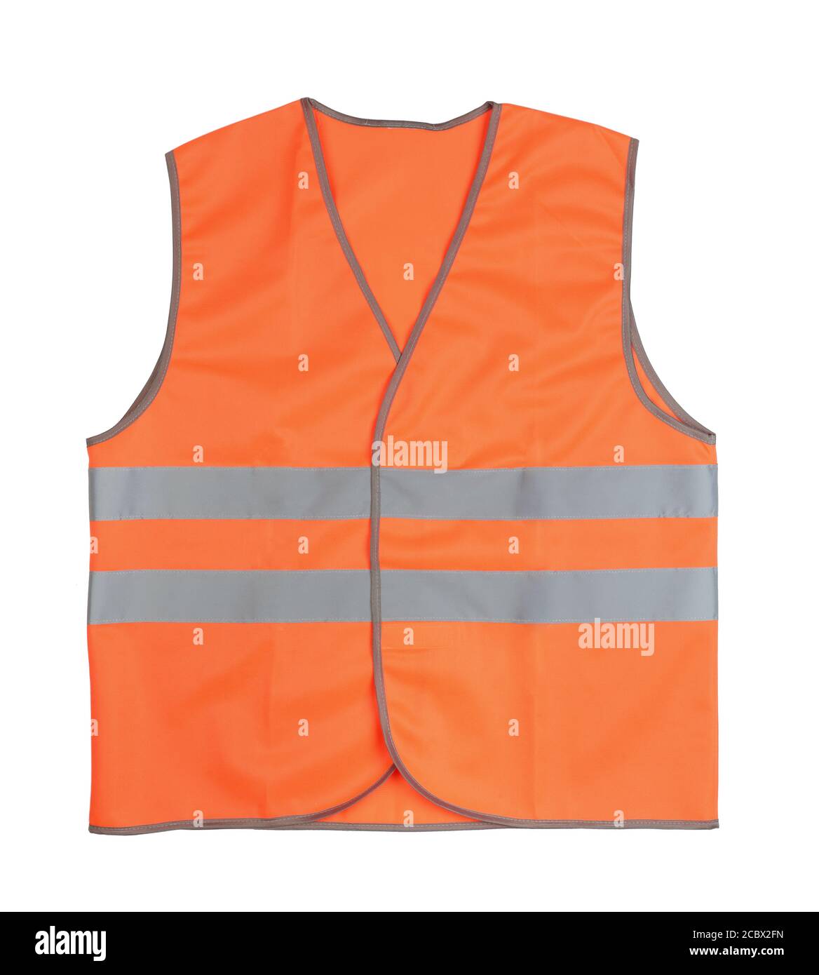 Orange vest isolated on white. Top view. Stock Photo