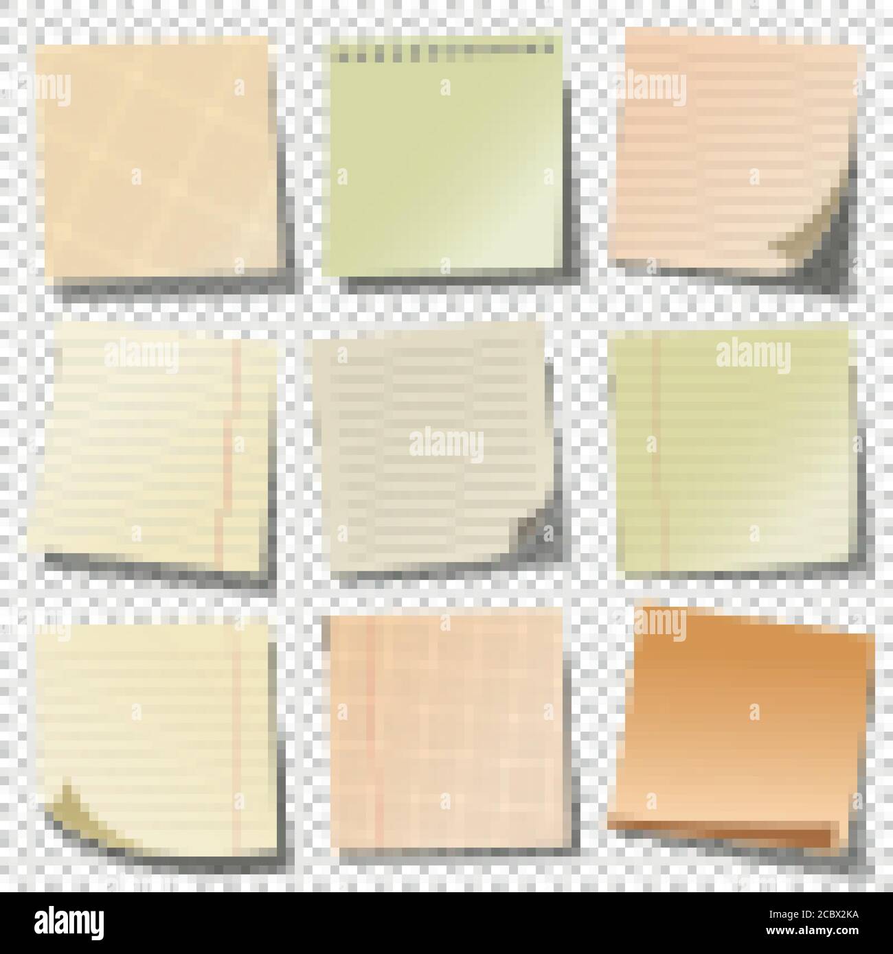 Realistic blank sticky notes. Colored sheets of note papers. Paper ...
