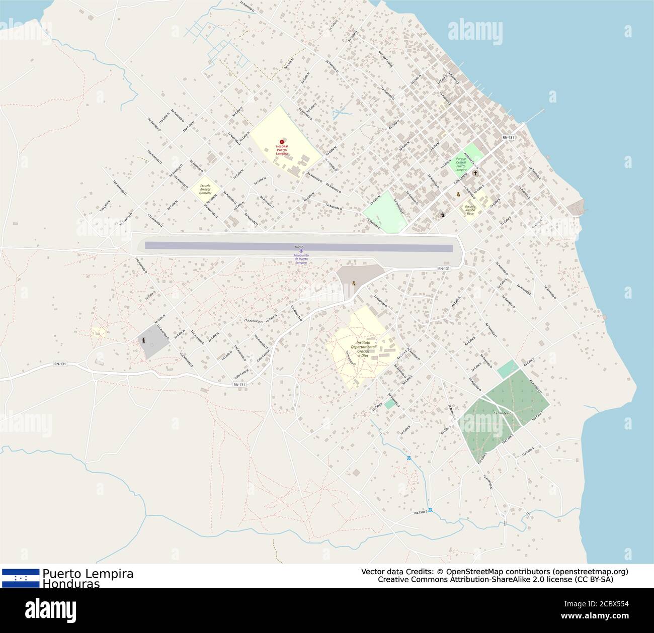 Puerto Lempira Honduras Map City Of Puerto Lempira,Gracias A Dios Department,Honduras Stock Vector  Image & Art - Alamy