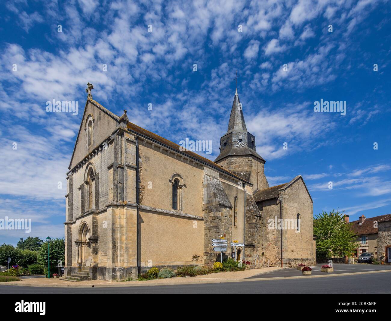 Church of Saint-Maurice de Lathus - Lathus-Saint-Rémy, Vienne (86), France. Stock Photo