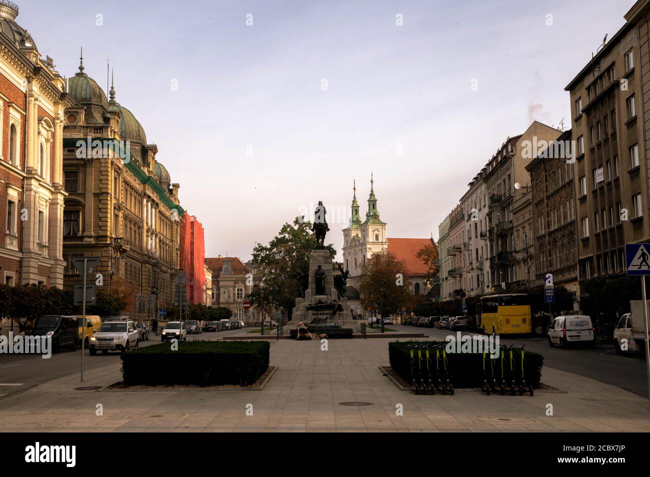 Battle of Grunwald monument In Old Town in Krakow Stock Photo