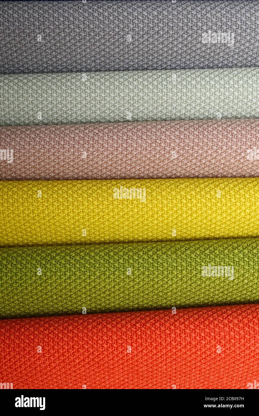 samples of textiles of different colors in the whole frame Stock Photo ...