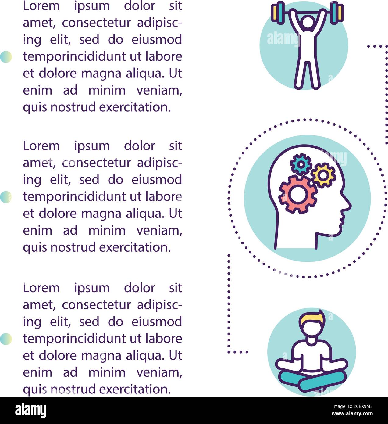 Body and mind hacking concept icon with text. PPT page vector template