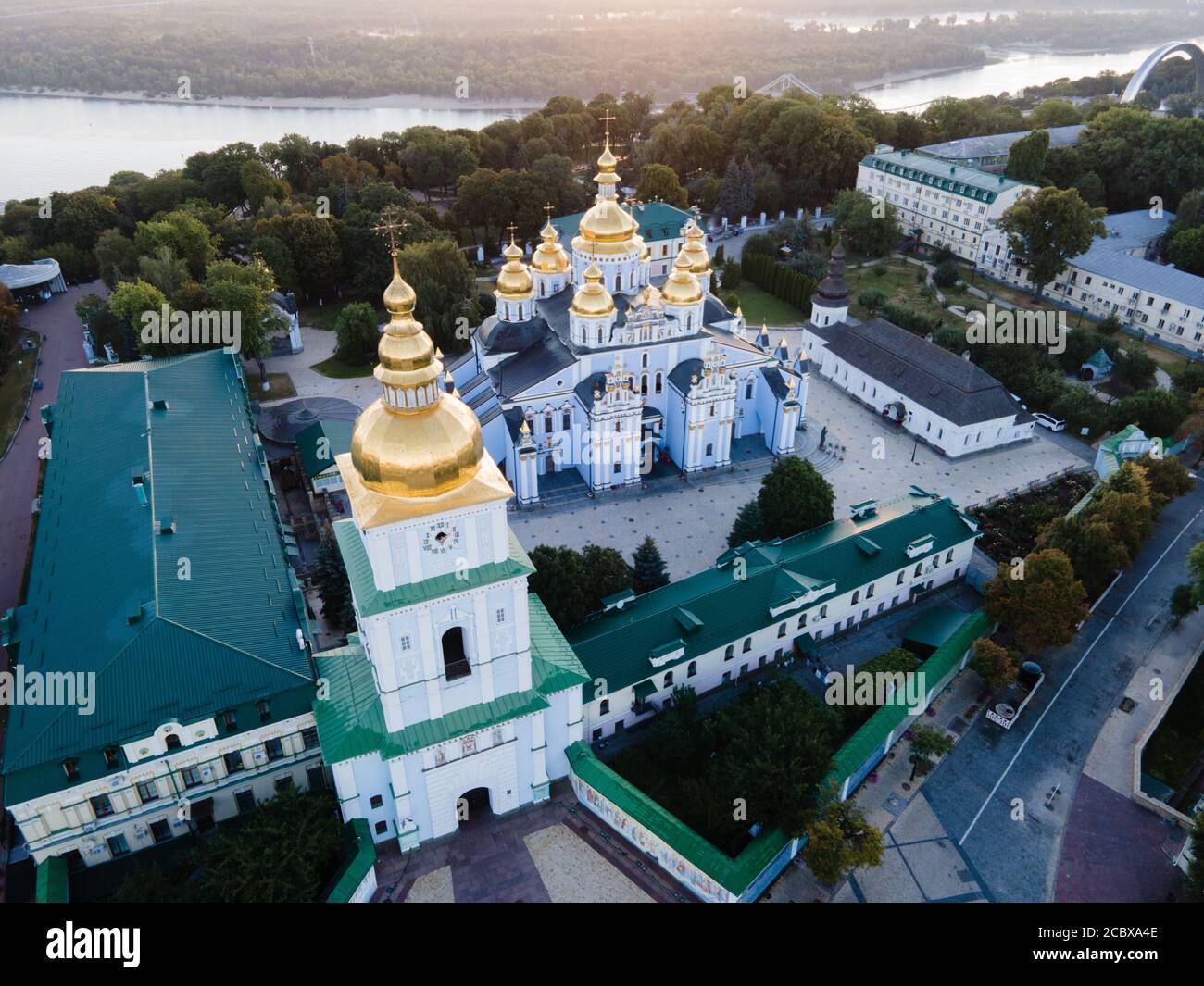 Kyiv, Ukraine aerial view : St. Michael's Golden-Domed Monastery Stock Photo