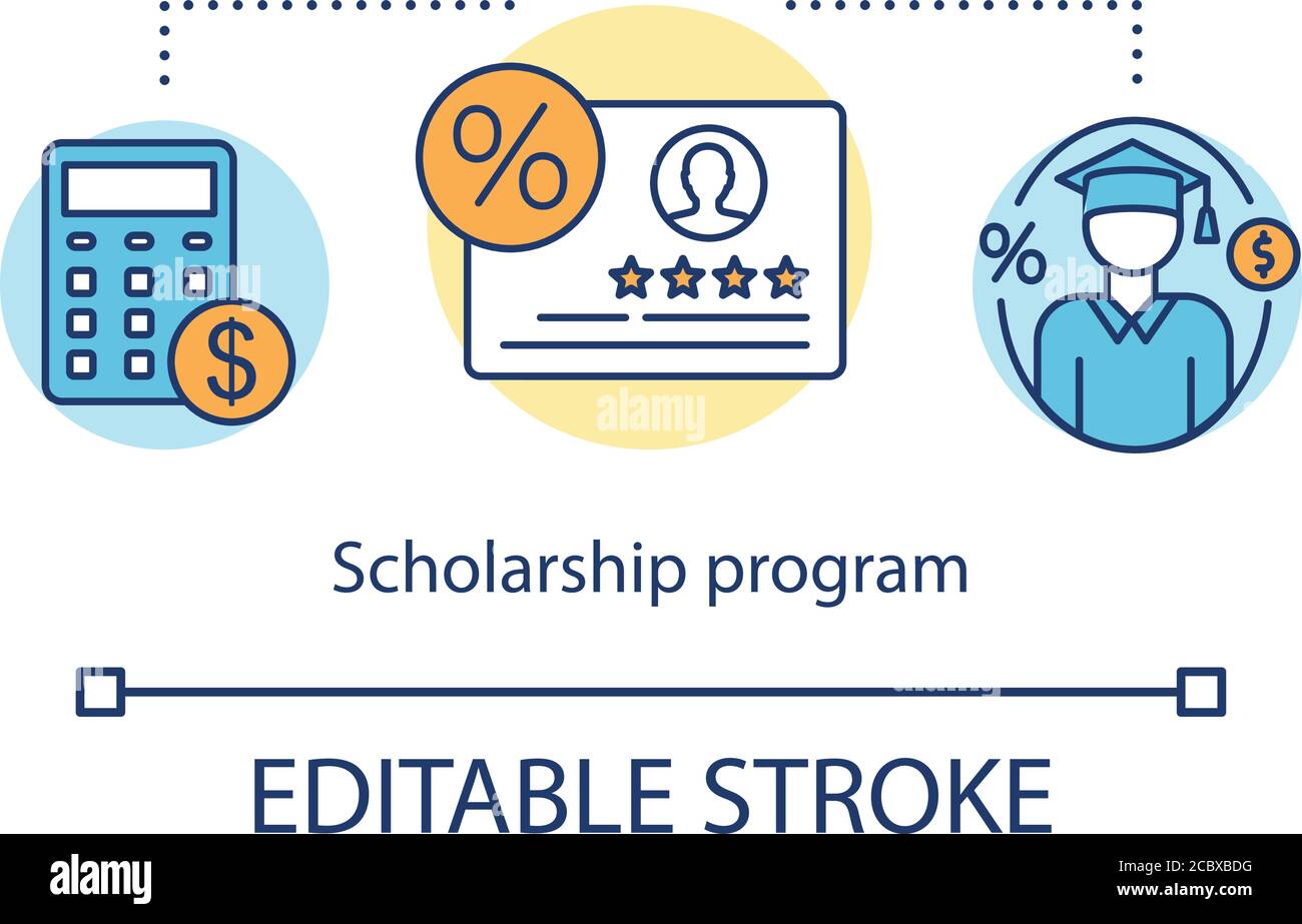 Scholarship program concept icon. Tuition fee. Grant for studying