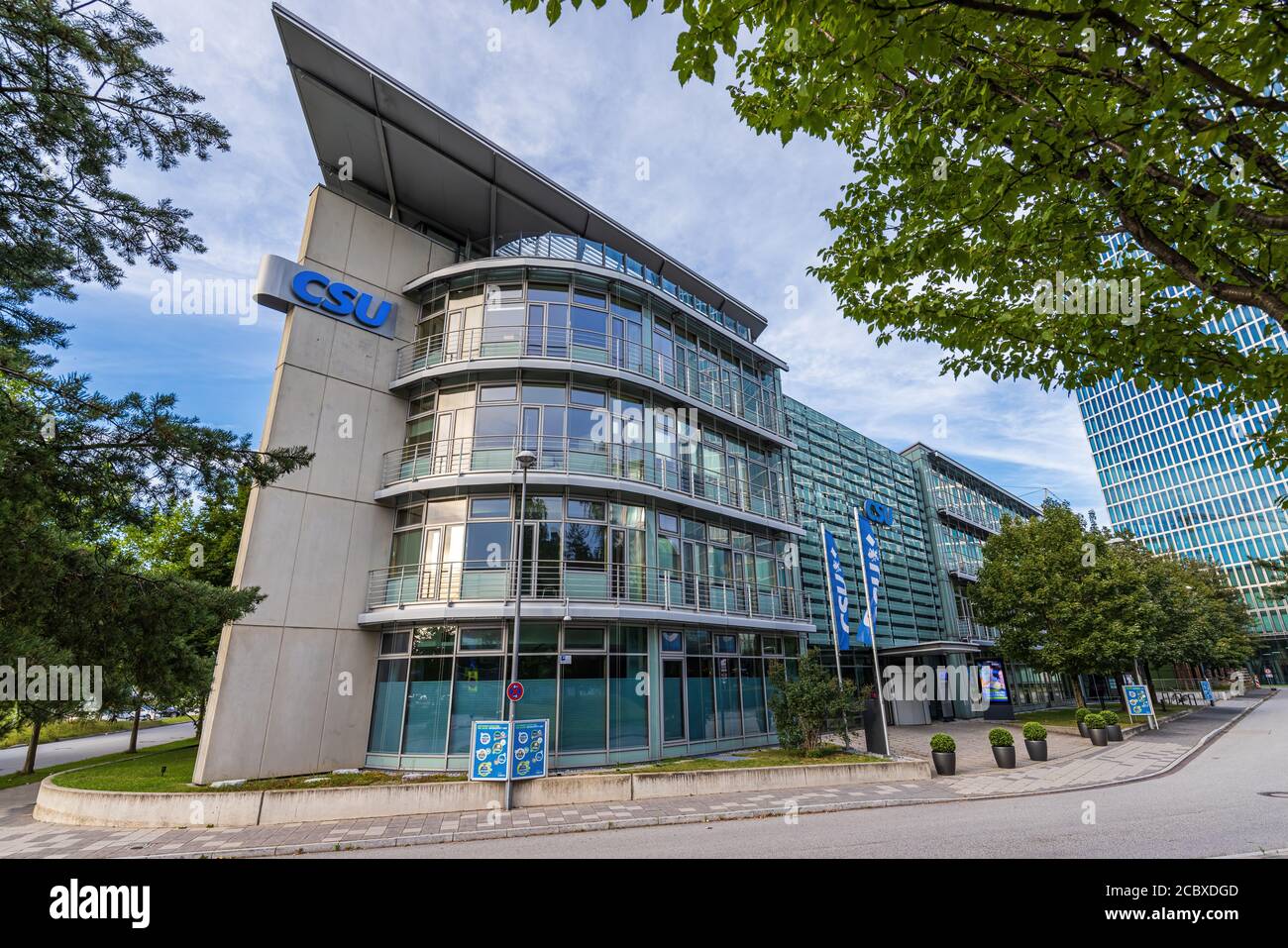 Munich, Germany - August 16, 2020: New Headquarters of conservative Christian Social Party - CSU in Munich, Germany Stock Photo
