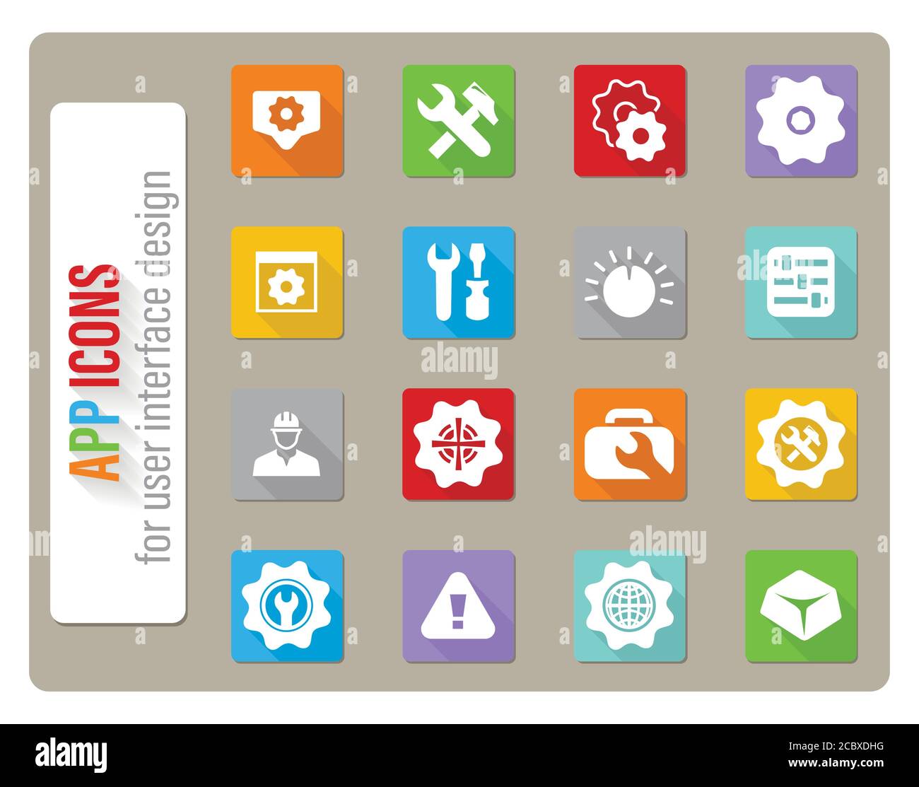 settings icon set Stock Vector