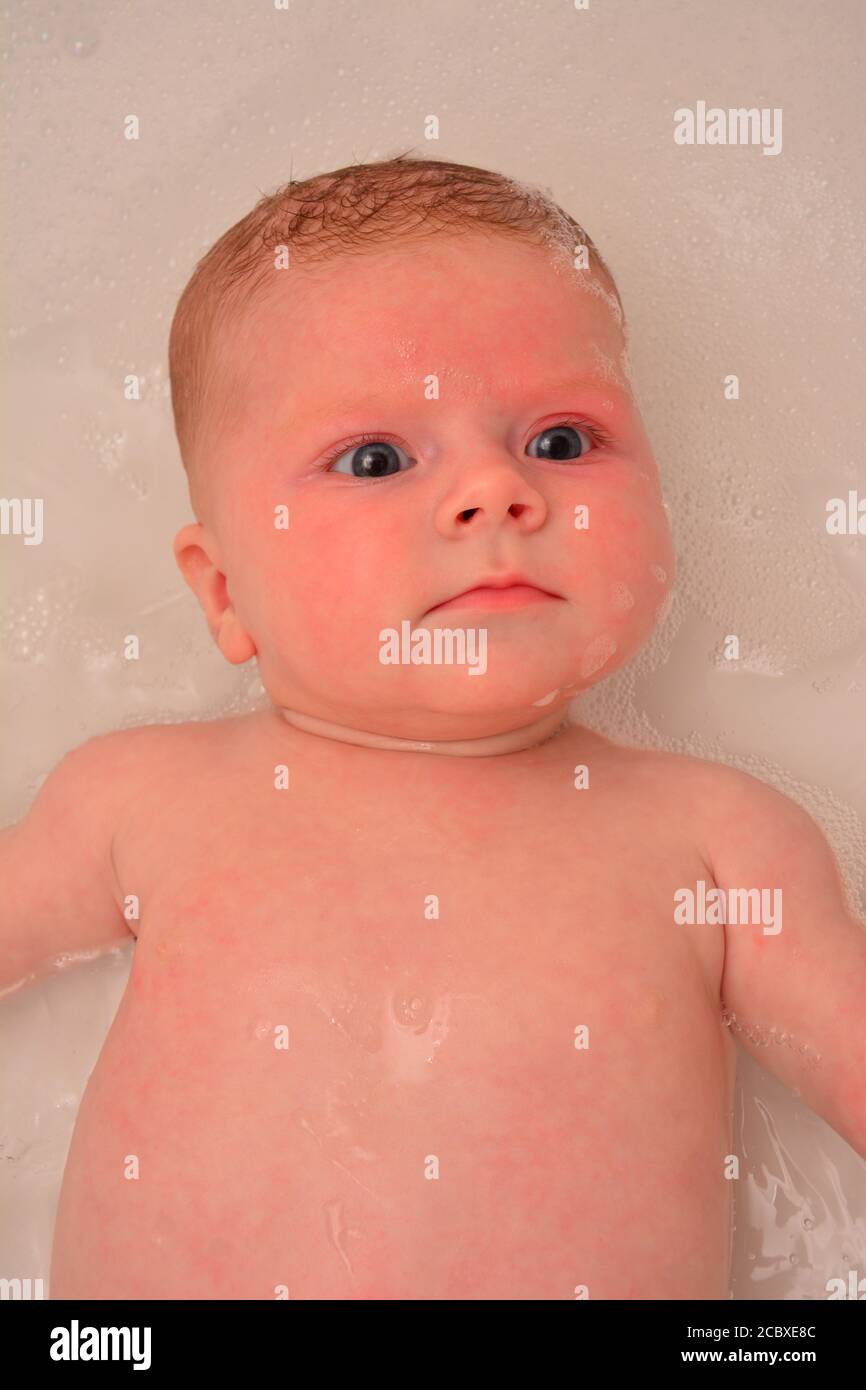 Baby in the bath Stock Photo