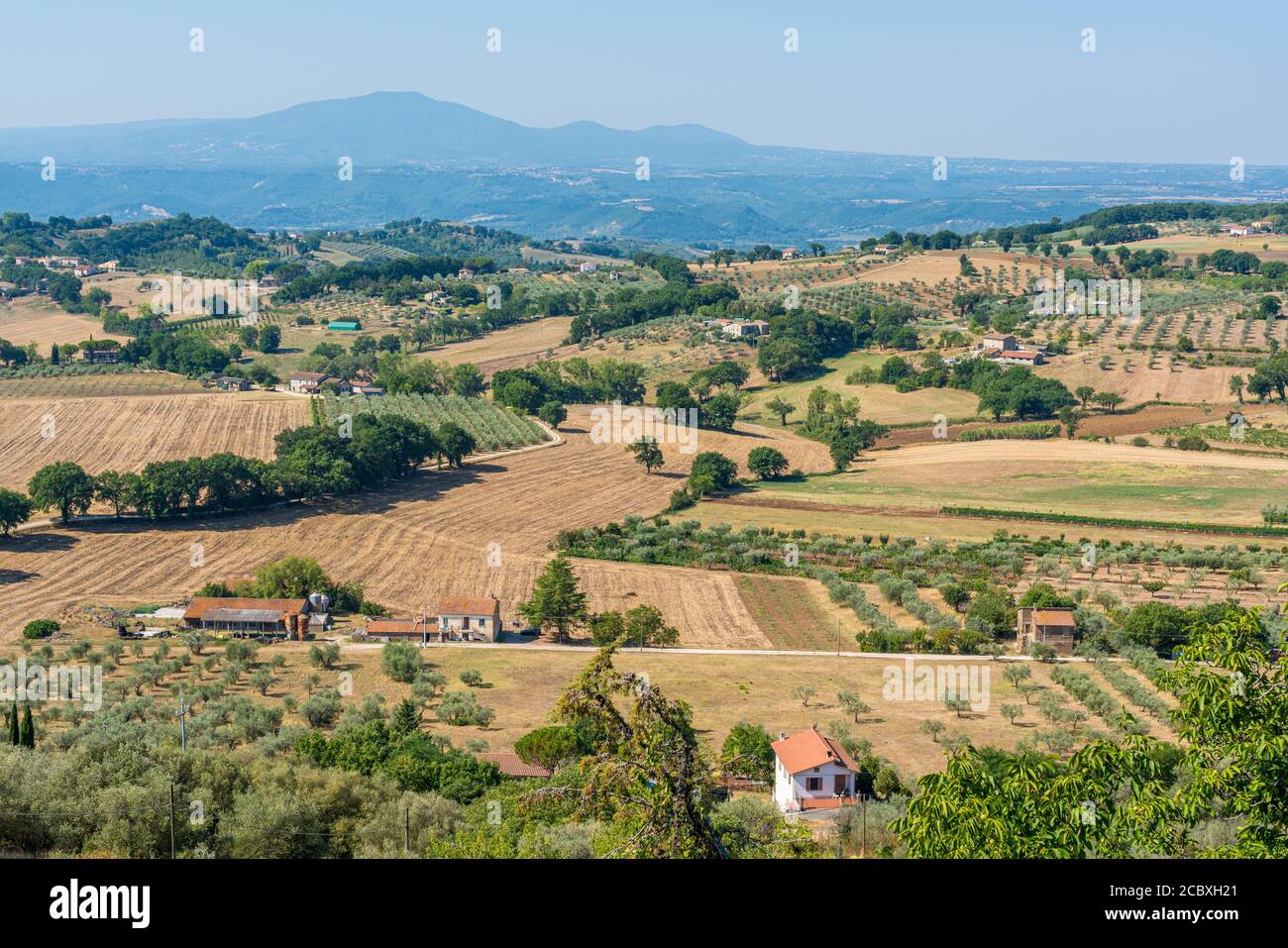 Beautiful landscape surrounding Lugnano in Teverina, beautiful village in the Province of Terni, Umbria, Italy. Stock Photo