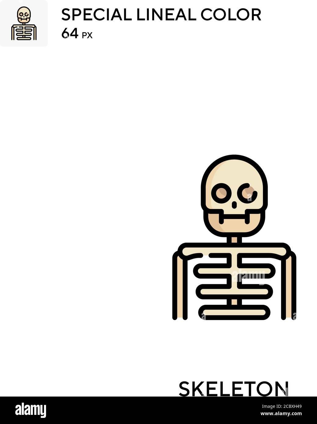 Skeleton Special lineal color vector icon. Skeleton icons for your ...