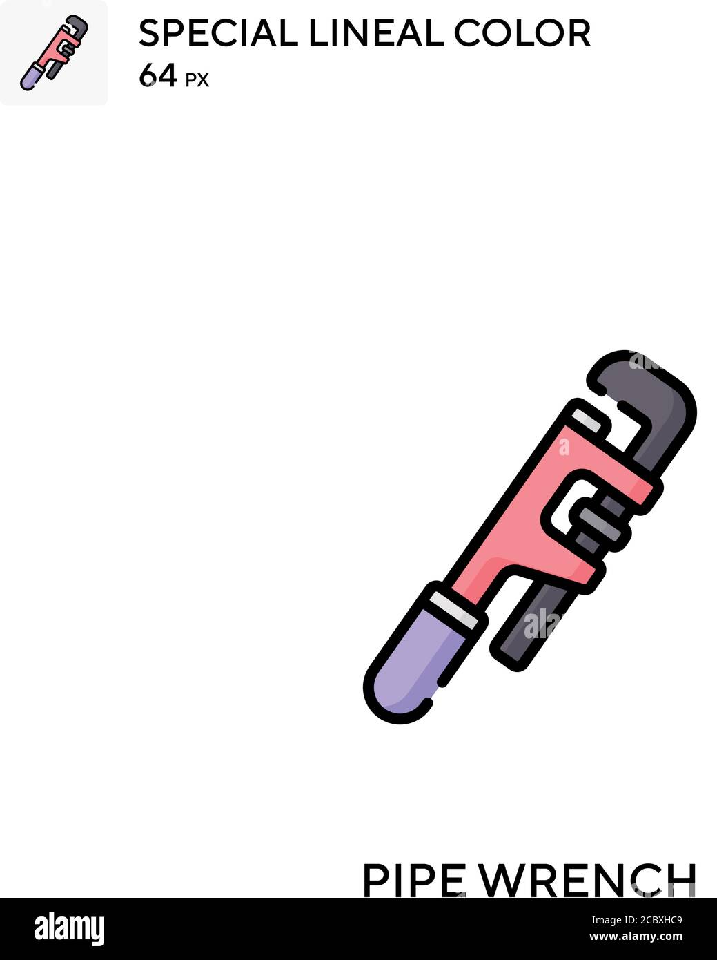 Pipe wrench Special lineal color vector icon. Pipe wrench icons for ...