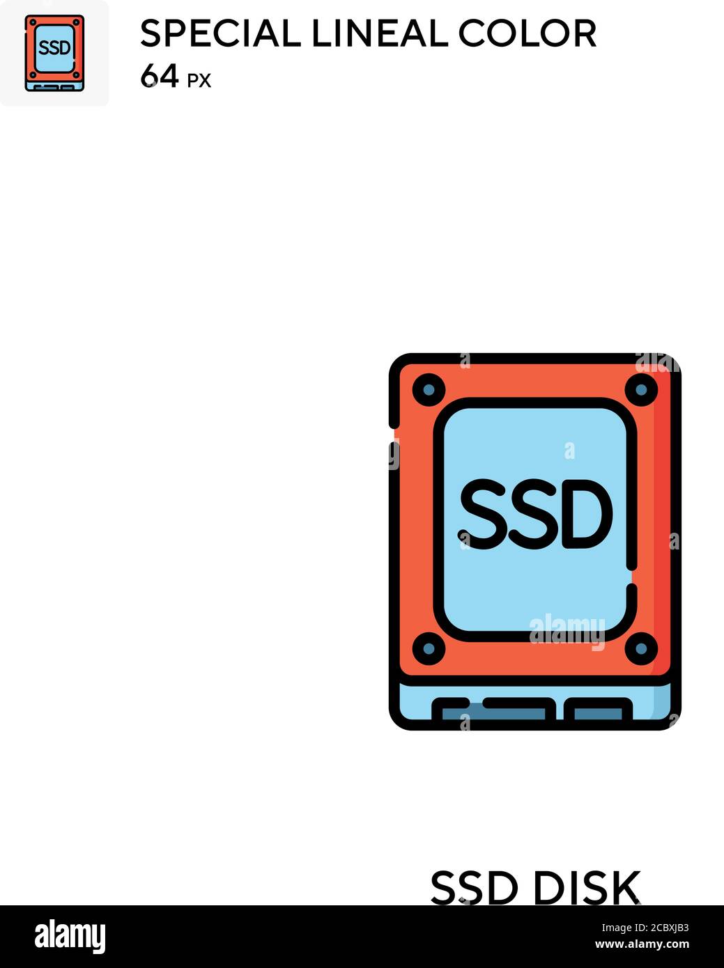 Ssd disk Special lineal color vector icon. Ssd disk icons for your business project Stock Vector
