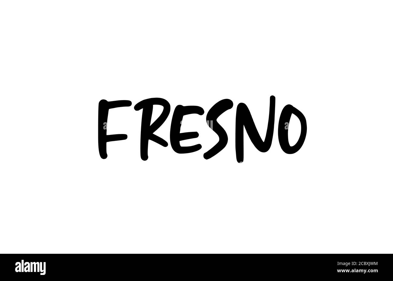 Fresno city handwritten typography text word hand lettering. Modern