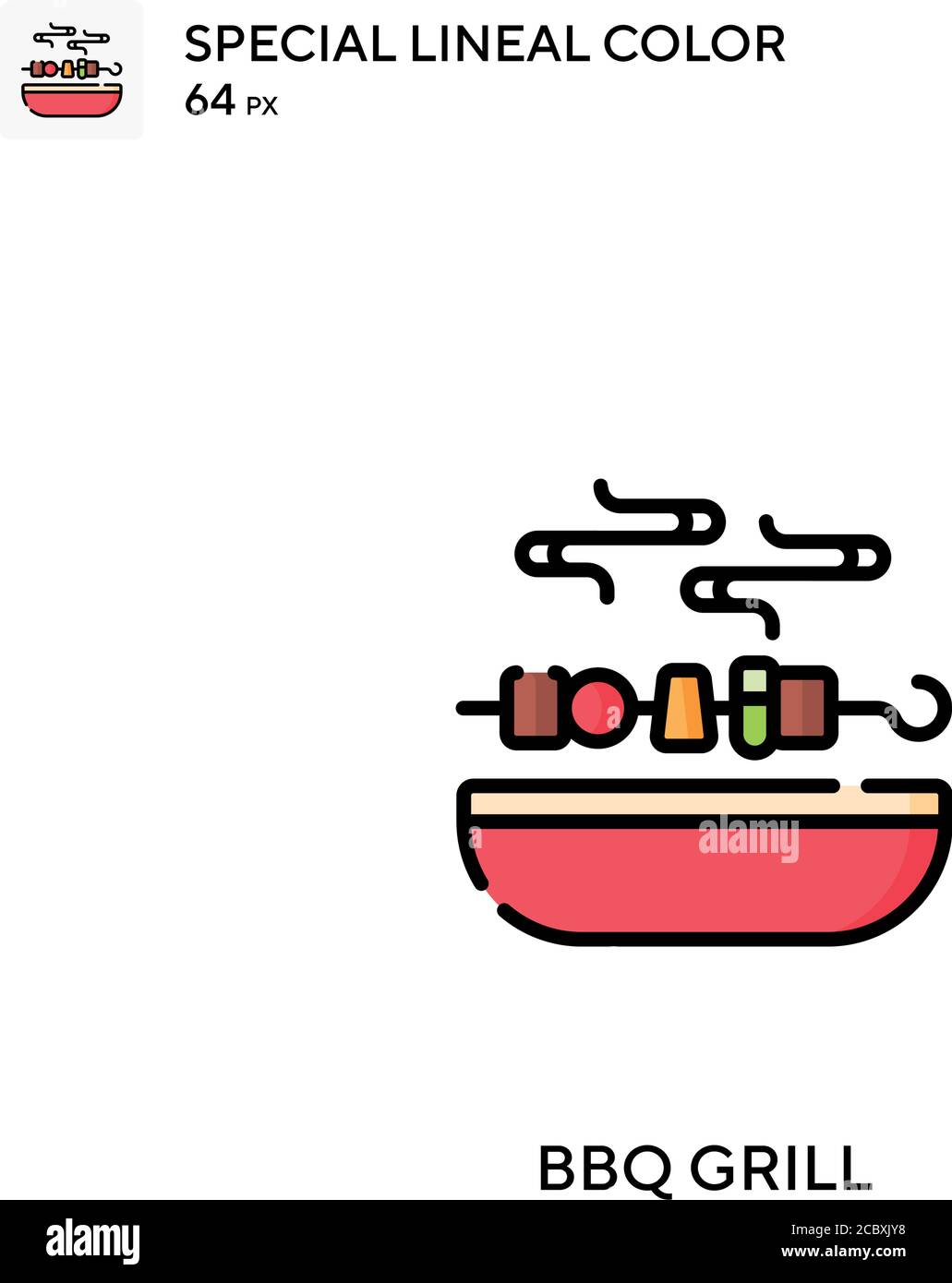 BBQ grill Special lineal color vector icon. BBQ grill icons for your ...