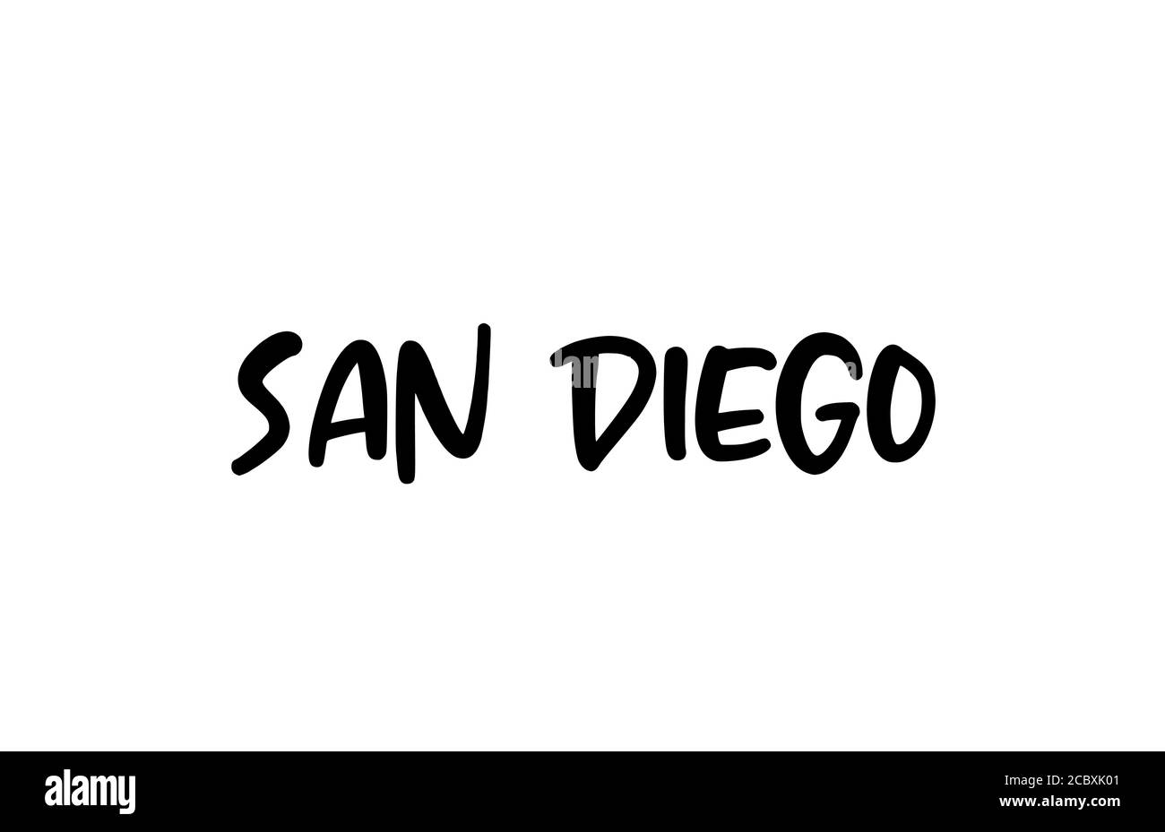 San Diego city handwritten typography text word hand lettering. Modern ...