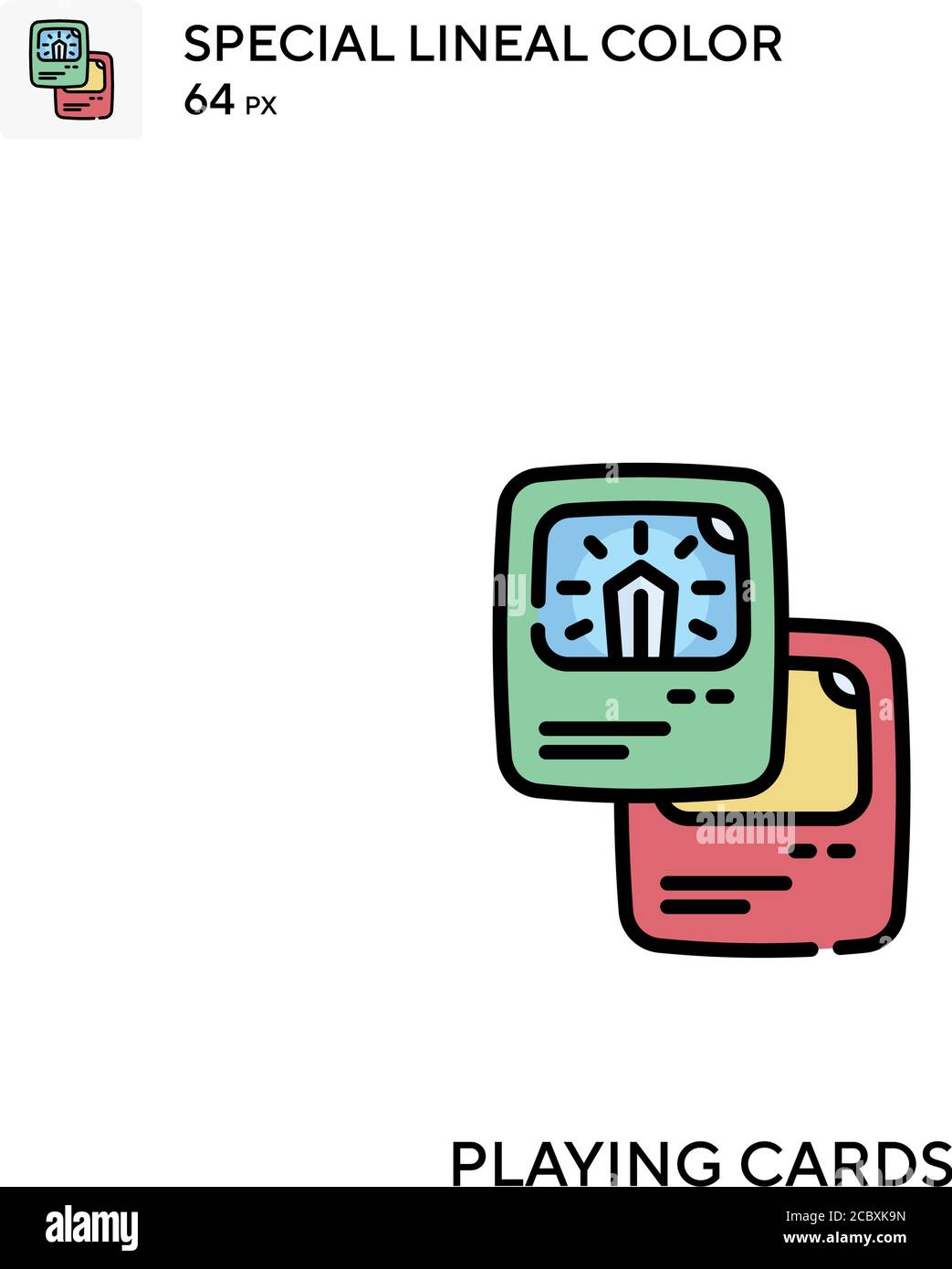 Playing cards Special lineal color vector icon. Playing cards icons for ...