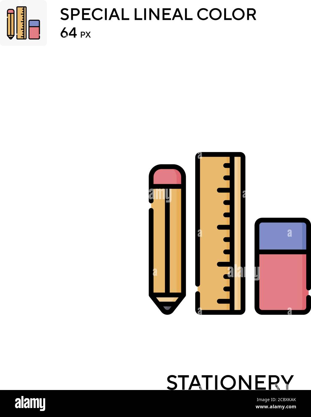 Stationery Special lineal color vector icon. Stationery icons for your ...