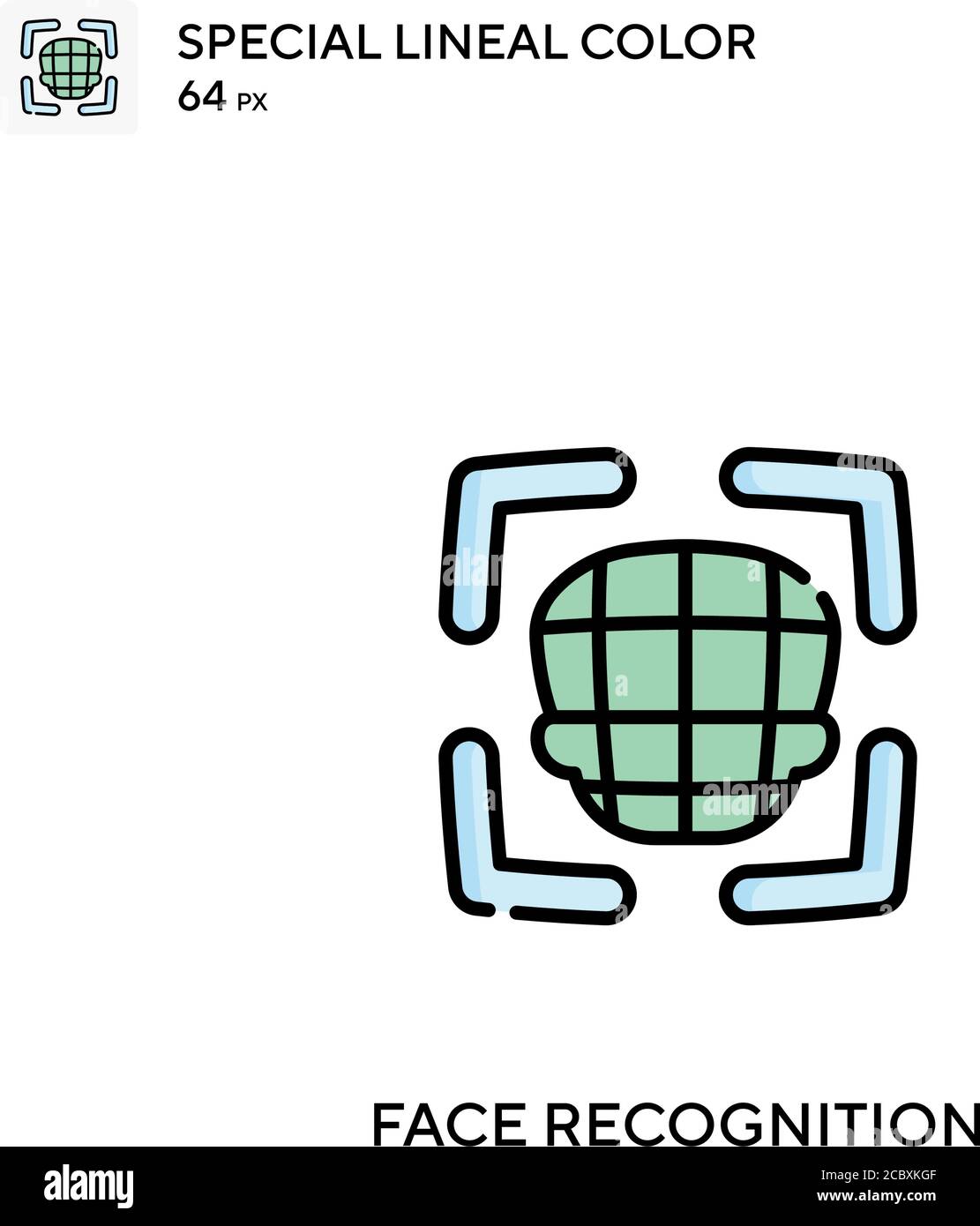 Face recognition Special lineal color vector icon. Face recognition ...