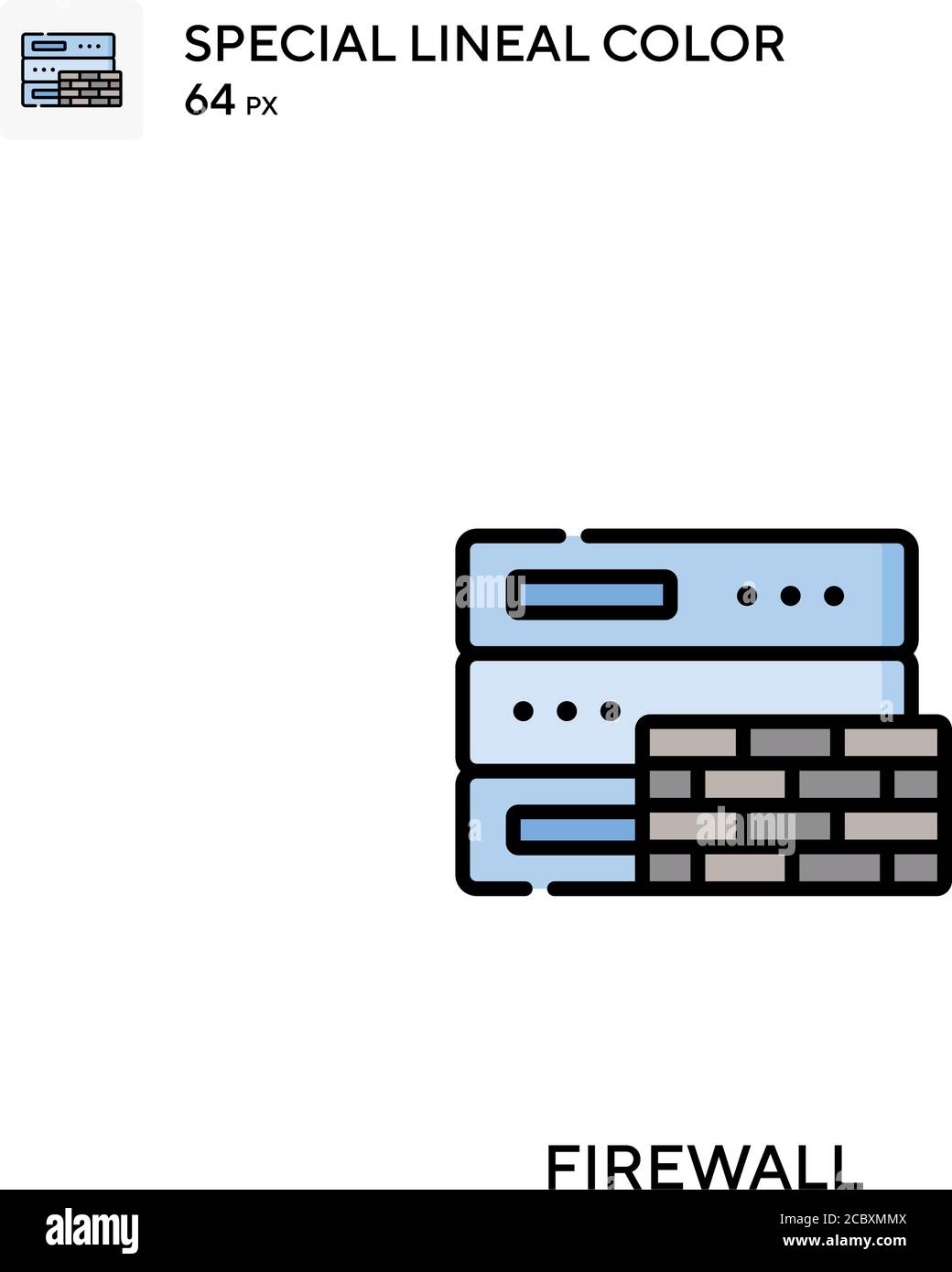 Firewall Special lineal color vector icon. Firewall icons for your ...